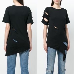 Each X Other Black Ripped Effect T-shirt